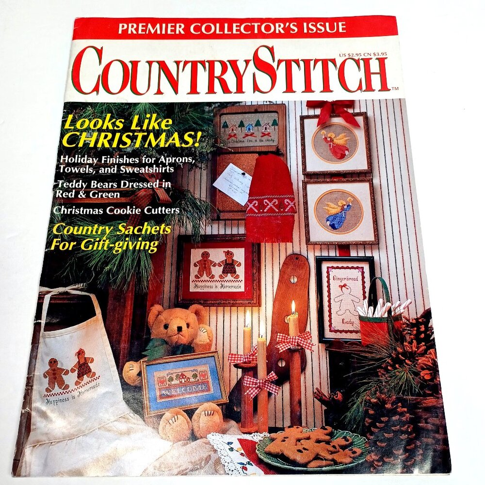 Christmas Counted Cross Stitch CountryStitch Magazine 13 Projects 36 Pages 1990 - Picture 1 of 9